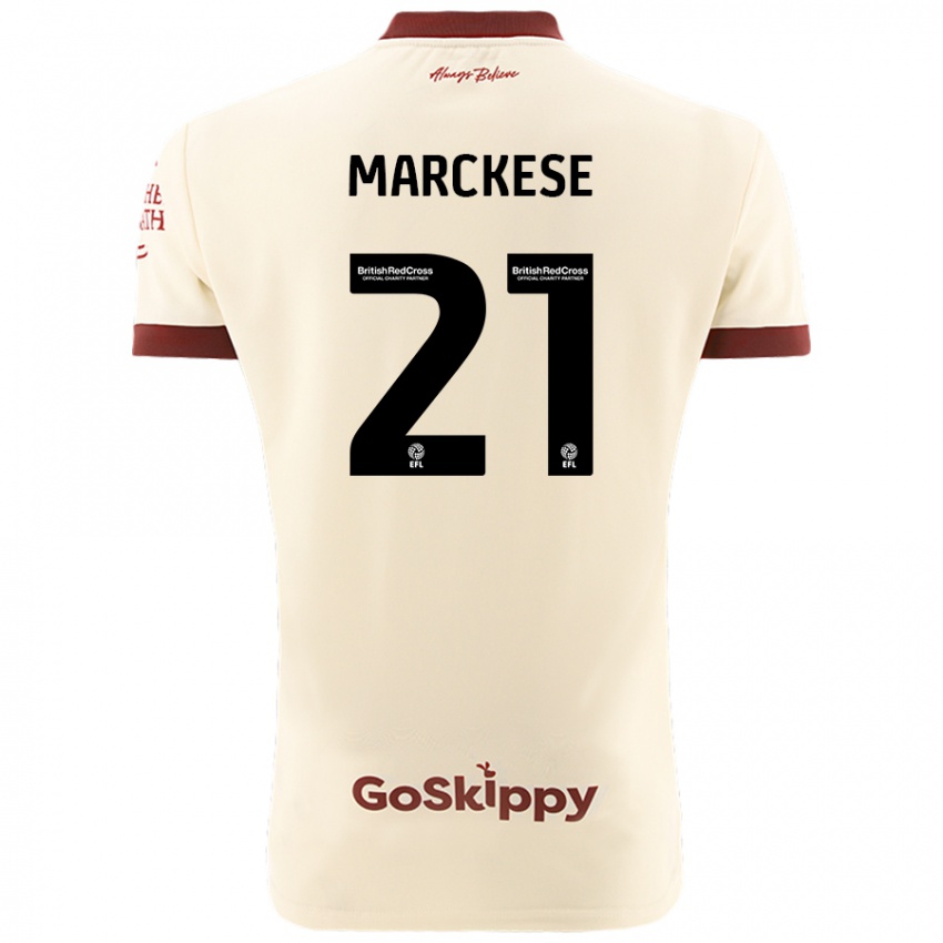 Hombre Camiseta Kaylan Marckese #21 Crema Blanco 2ª Equipación 2024/25 La Camisa