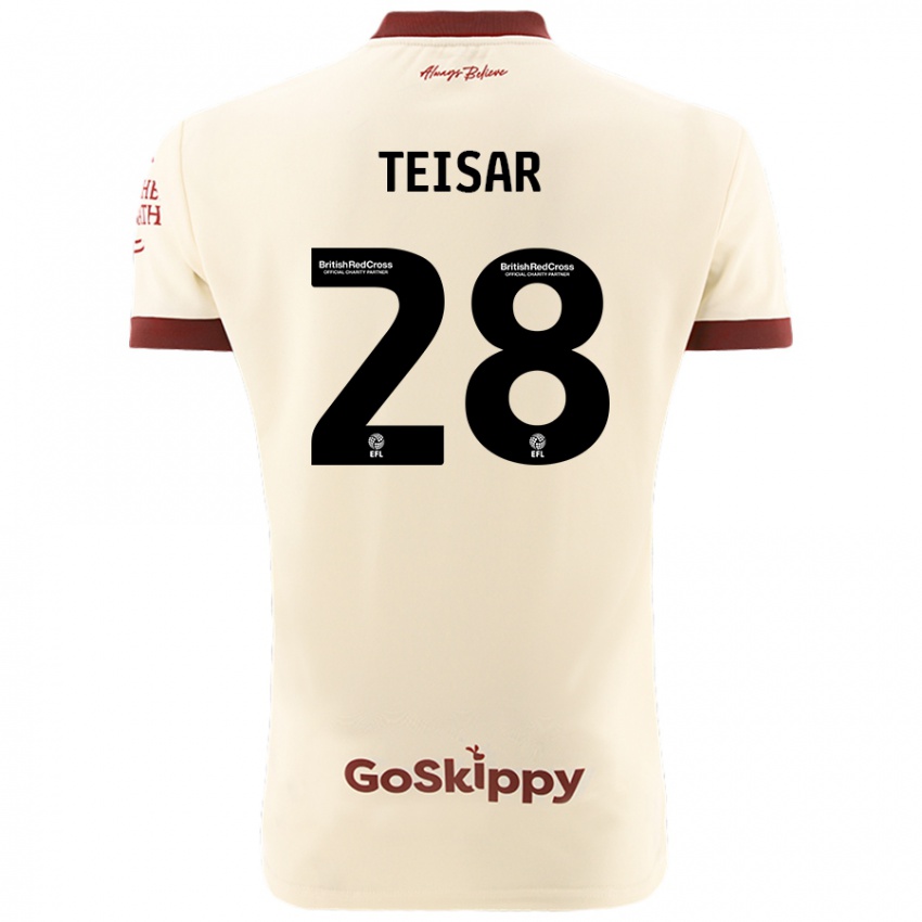 Hombre Camiseta Tianna Teisar #28 Crema Blanco 2ª Equipación 2024/25 La Camisa