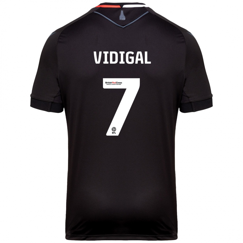 Hombre Camiseta André Vidigal #7 Negro 2ª Equipación 2024/25 La Camisa