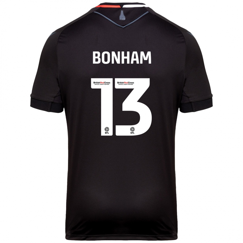 Hombre Camiseta Jack Bonham #13 Negro 2ª Equipación 2024/25 La Camisa