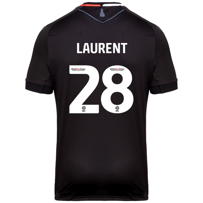 Hombre Camiseta Josh Laurent #28 Negro 2ª Equipación 2024/25 La Camisa