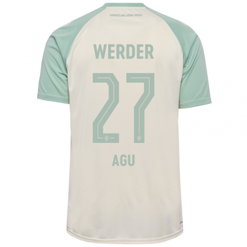 Hombre Camiseta Felix Agu #27 Blanquecino Verde Claro 2ª Equipación 2024/25 La Camisa