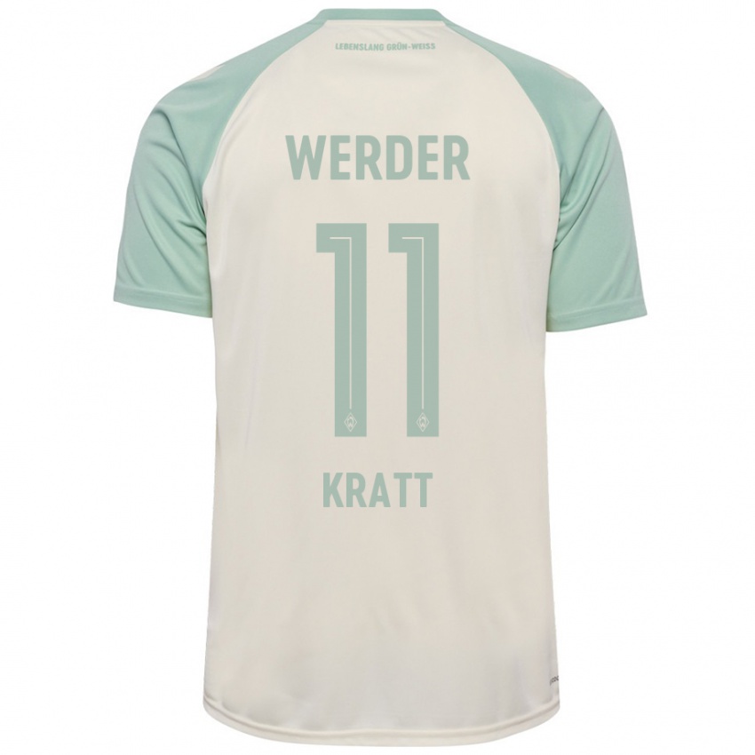 Hombre Camiseta Ronan Kratt #11 Blanquecino Verde Claro 2ª Equipación 2024/25 La Camisa