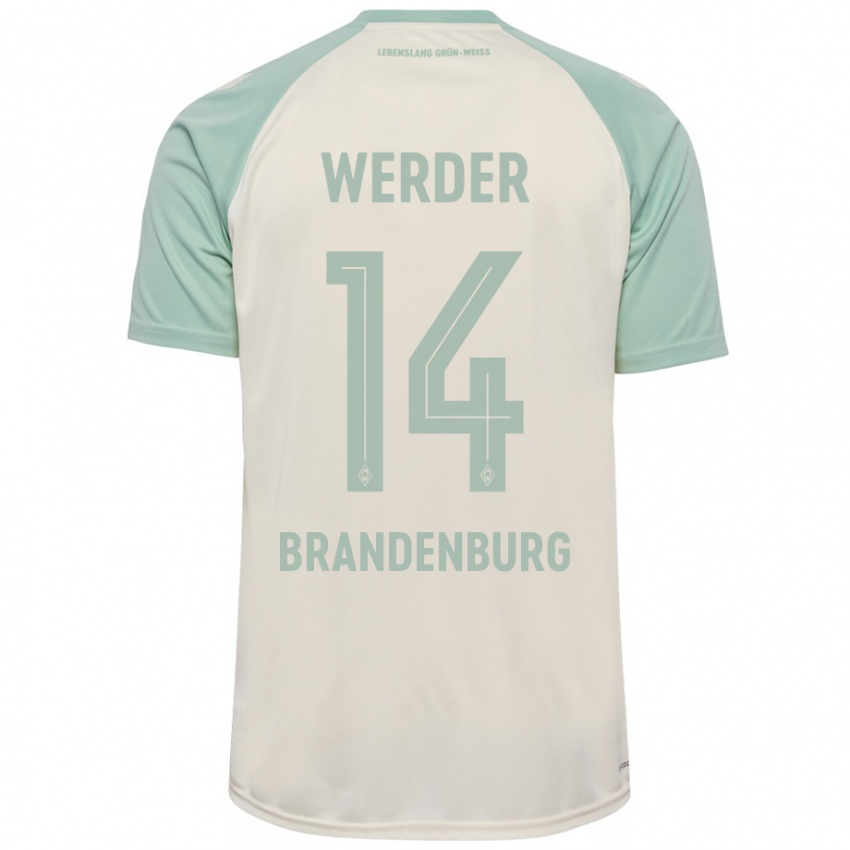 Hombre Camiseta Michaela Brandenburg #14 Blanquecino Verde Claro 2ª Equipación 2024/25 La Camisa