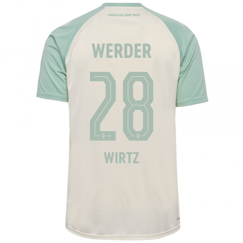 Hombre Camiseta Juliane Wirtz #28 Blanquecino Verde Claro 2ª Equipación 2024/25 La Camisa