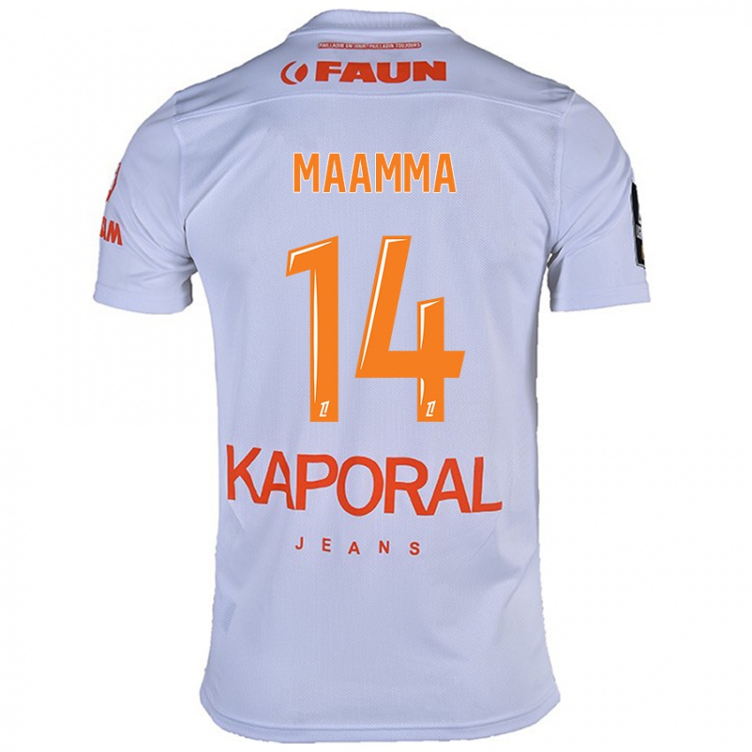 Hombre Camiseta Othmane Maamma #14 Blanco 2ª Equipación 2024/25 La Camisa