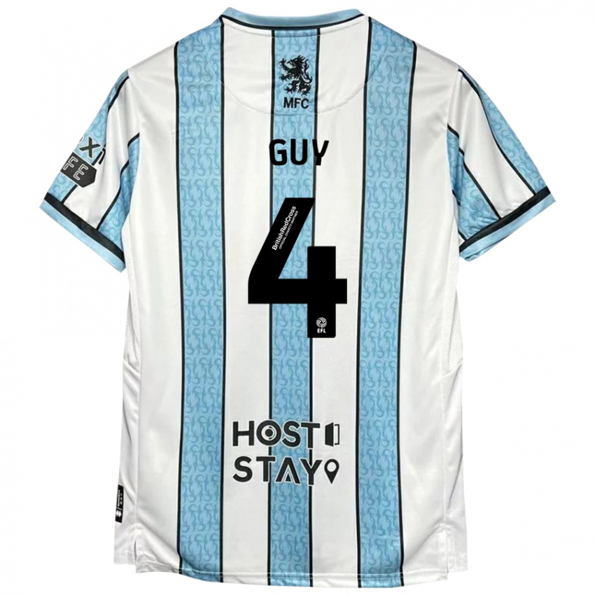 Hombre Camiseta Bethany Guy #4 Blanco Azul 2ª Equipación 2024/25 La Camisa