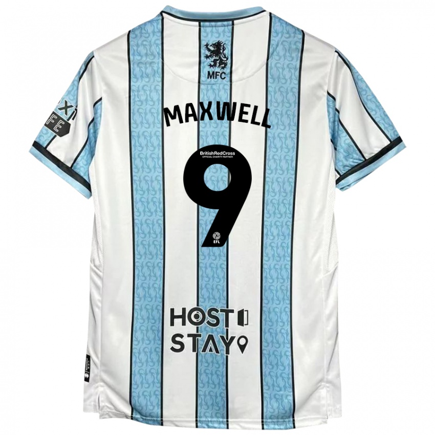 Hombre Camiseta Armani Maxwell #9 Blanco Azul 2ª Equipación 2024/25 La Camisa