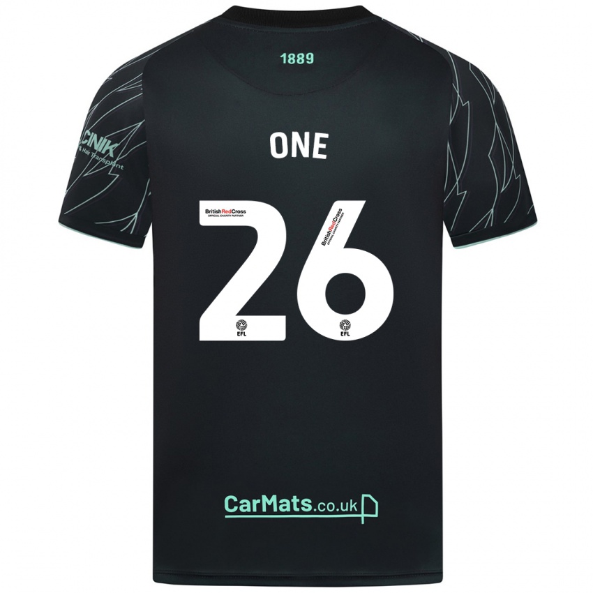 Hombre Camiseta Ryan Oné #26 Negro Verde 2ª Equipación 2024/25 La Camisa