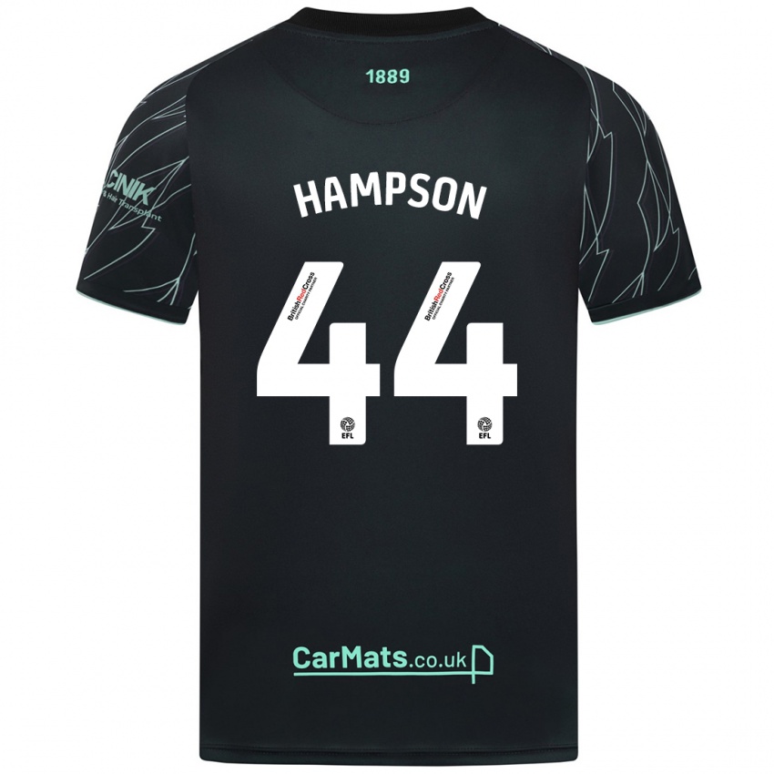 Hombre Camiseta Owen Hampson #44 Negro Verde 2ª Equipación 2024/25 La Camisa