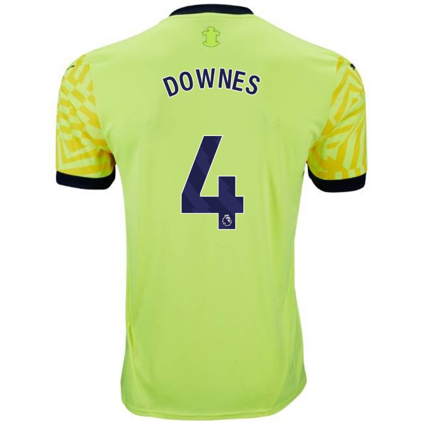 Hombre Camiseta Flynn Downes #4 Amarillo 2ª Equipación 2024/25 La Camisa