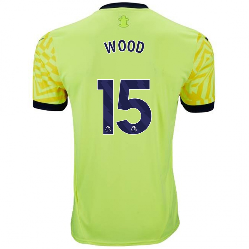 Hombre Camiseta Nathan Wood #15 Amarillo 2ª Equipación 2024/25 La Camisa