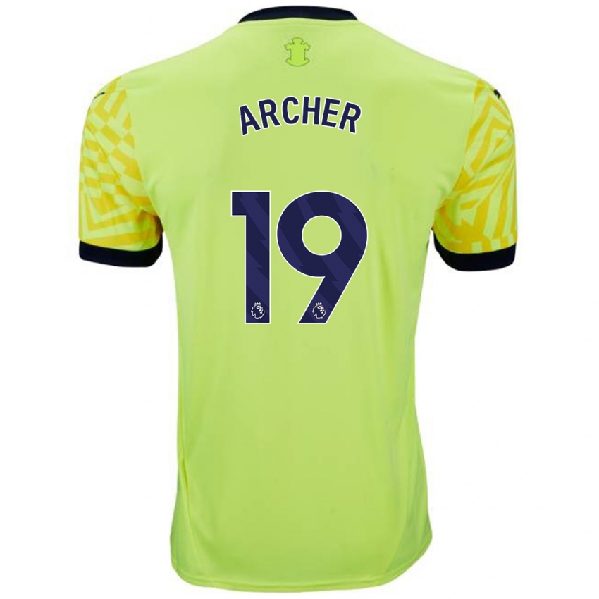 Hombre Camiseta Cameron Archer #19 Amarillo 2ª Equipación 2024/25 La Camisa