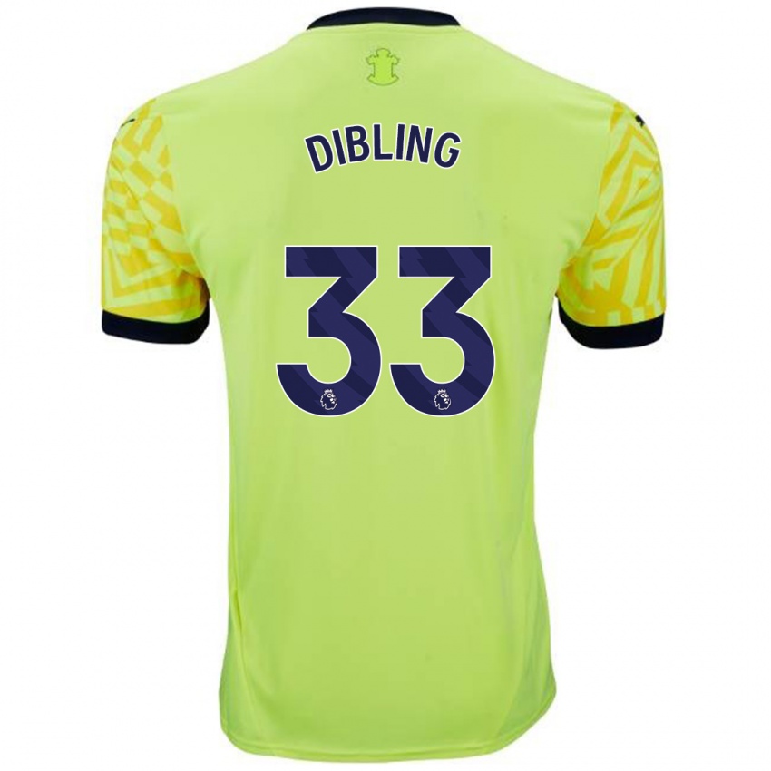 Hombre Camiseta Tyler Dibling #33 Amarillo 2ª Equipación 2024/25 La Camisa