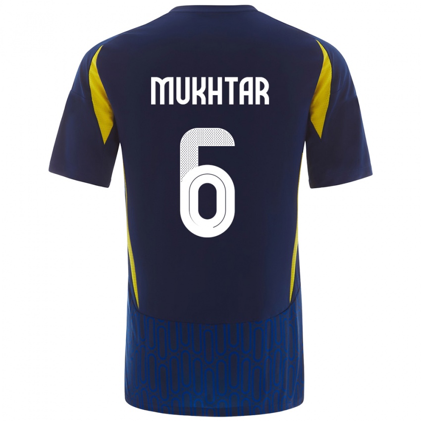 Hombre Camiseta Mukhtar Ali #6 Azul Amarillo 2ª Equipación 2024/25 La Camisa