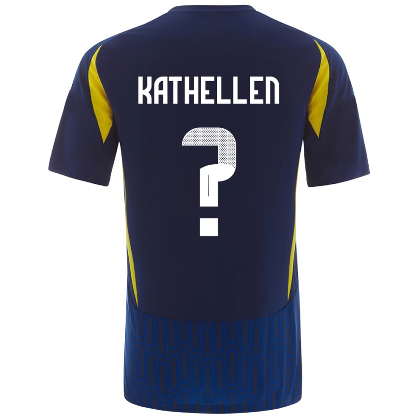 Hombre Camiseta Kathellen #0 Azul Amarillo 2ª Equipación 2024/25 La Camisa