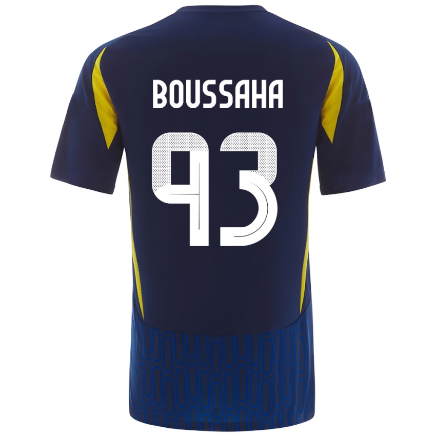 Hombre Camiseta Lina Boussaha #93 Azul Amarillo 2ª Equipación 2024/25 La Camisa