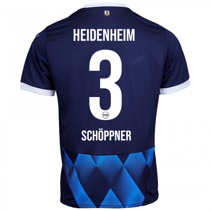 Hombre Camiseta Jan Schöppner #3 Azul Marino Oscuro 2ª Equipación 2024/25 La Camisa