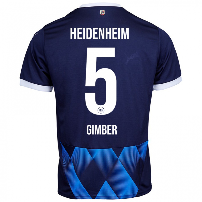 Hombre Camiseta Benedikt Gimber #5 Azul Marino Oscuro 2ª Equipación 2024/25 La Camisa