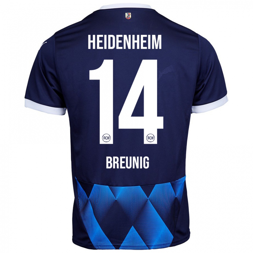 Hombre Camiseta Maximilian Breunig #14 Azul Marino Oscuro 2ª Equipación 2024/25 La Camisa