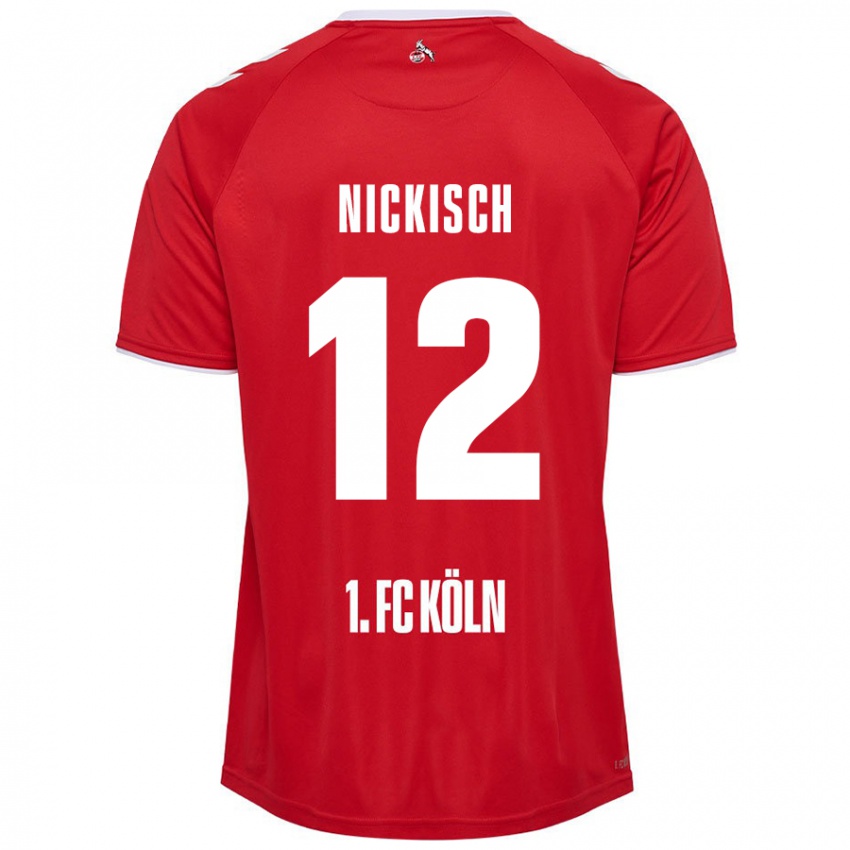 Hombre Camiseta Jonas Nickisch #12 Rojo Blanco 2ª Equipación 2024/25 La Camisa