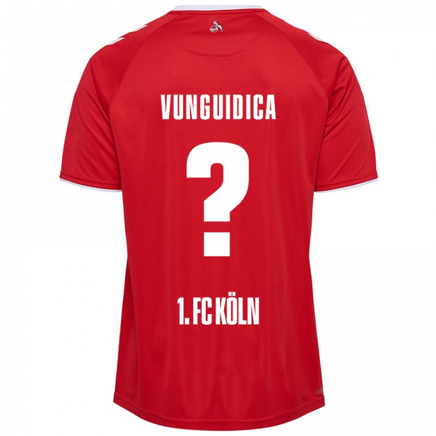 Hombre Camiseta Exaouse Vunguidica #0 Rojo Blanco 2ª Equipación 2024/25 La Camisa