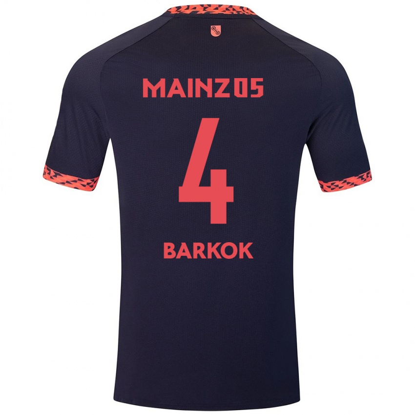 Hombre Camiseta Aymen Barkok #4 Azul Coral Rojo 2ª Equipación 2024/25 La Camisa