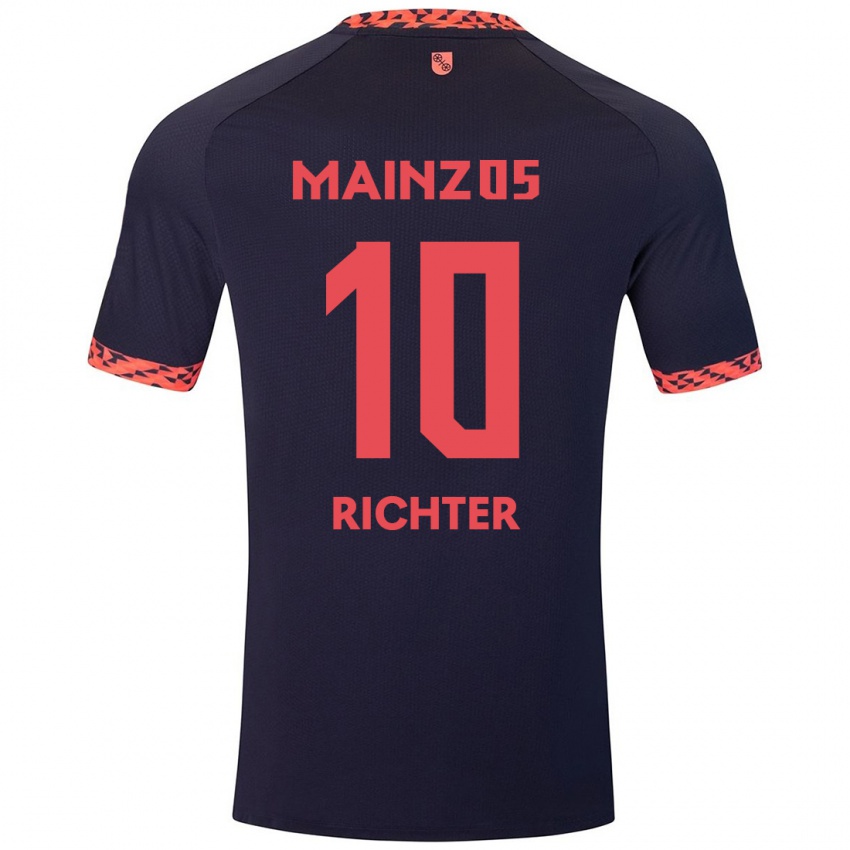 Hombre Camiseta Marco Richter #10 Azul Coral Rojo 2ª Equipación 2024/25 La Camisa