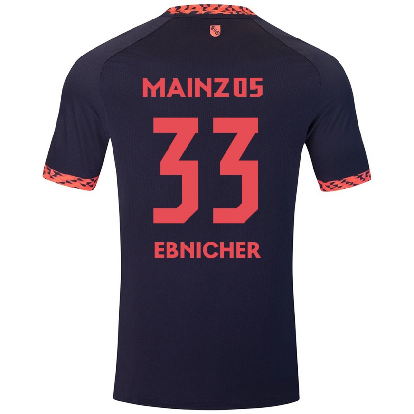 Hombre Camiseta Sabine Ebnicher #33 Azul Coral Rojo 2ª Equipación 2024/25 La Camisa