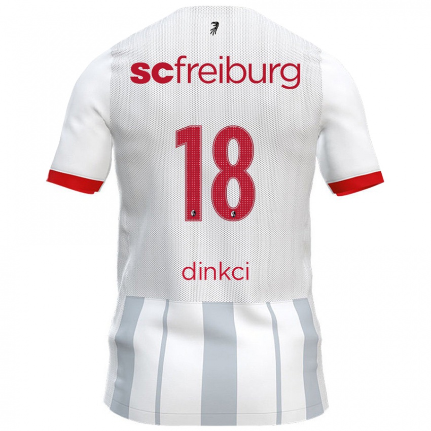 Hombre Camiseta Eren Dinkci #18 Blanco Gris 2ª Equipación 2024/25 La Camisa