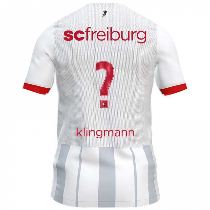 Hombre Camiseta Sebastian Klingmann #0 Blanco Gris 2ª Equipación 2024/25 La Camisa