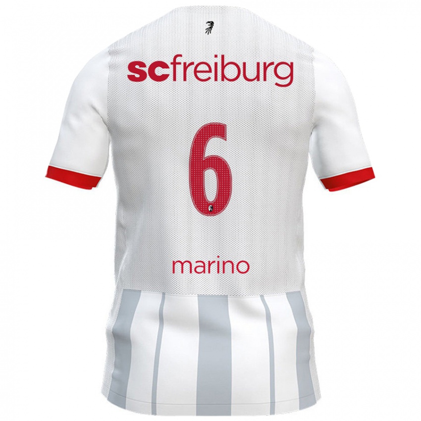 Hombre Camiseta Luca Marino #6 Blanco Gris 2ª Equipación 2024/25 La Camisa