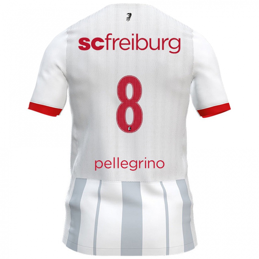 Hombre Camiseta Gabriel Pellegrino #8 Blanco Gris 2ª Equipación 2024/25 La Camisa