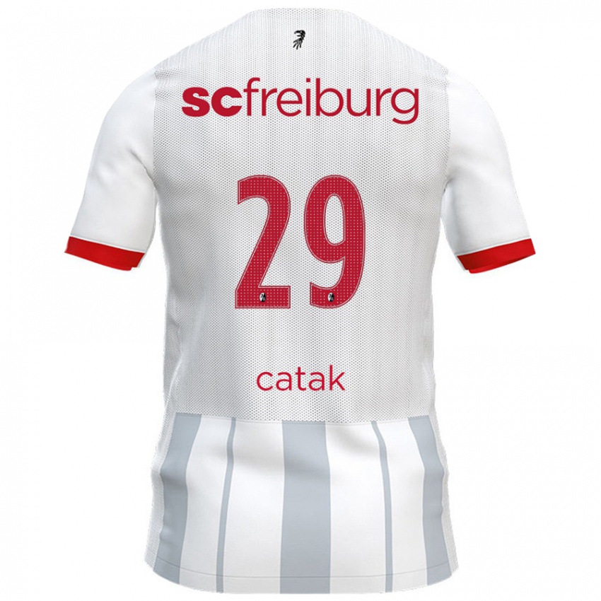 Hombre Camiseta Leon Catak #29 Blanco Gris 2ª Equipación 2024/25 La Camisa