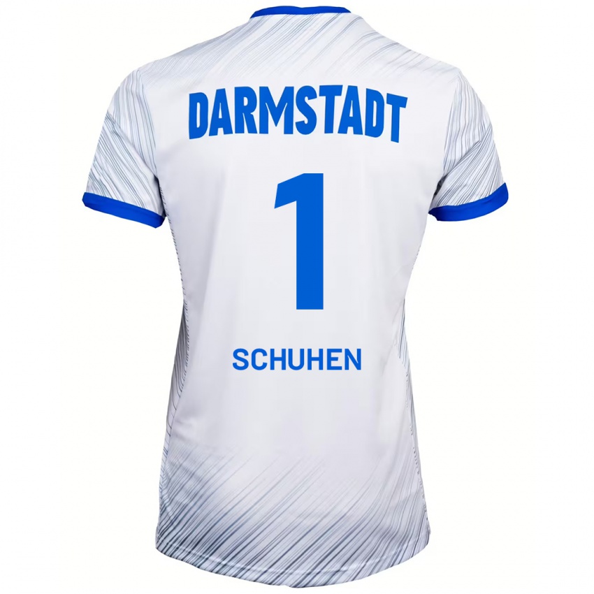 Hombre Camiseta Marcel Schuhen #1 Blanco Azul 2ª Equipación 2024/25 La Camisa