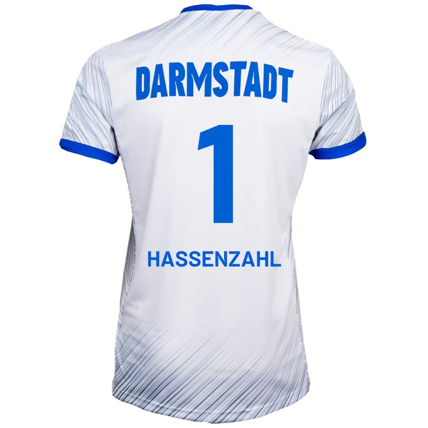 Hombre Camiseta Leon Hassenzahl #1 Blanco Azul 2ª Equipación 2024/25 La Camisa