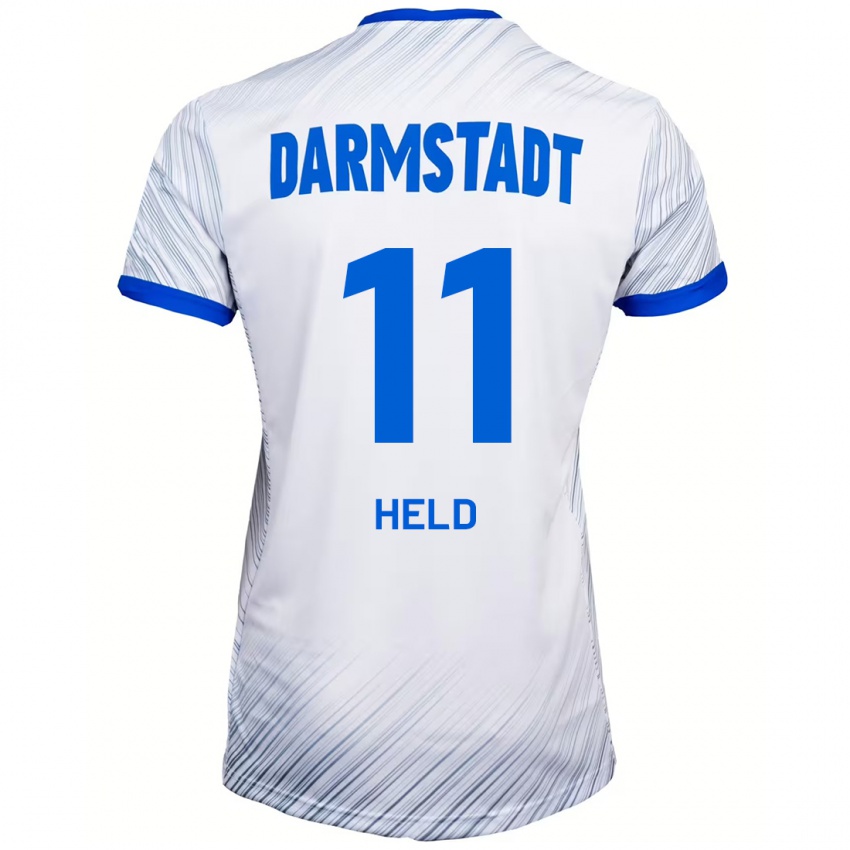 Hombre Camiseta Henry Held #11 Blanco Azul 2ª Equipación 2024/25 La Camisa