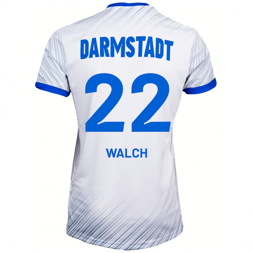 Hombre Camiseta Leon Walch #22 Blanco Azul 2ª Equipación 2024/25 La Camisa