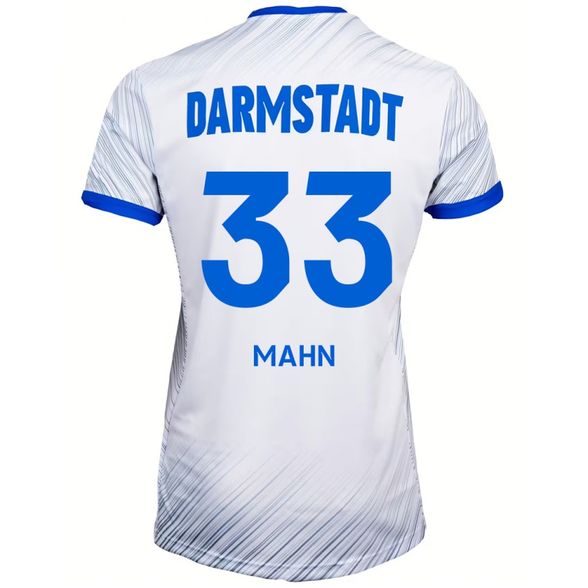 Hombre Camiseta Jeremy Mahn #33 Blanco Azul 2ª Equipación 2024/25 La Camisa