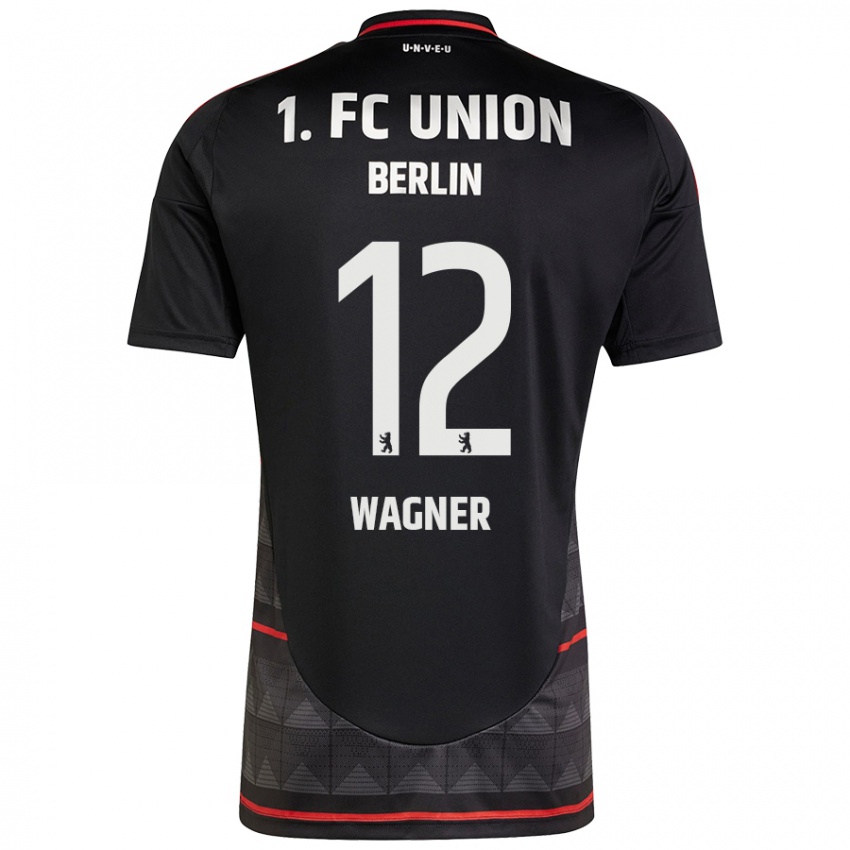 Hombre Camiseta Melanie Wagner #12 Negro 2ª Equipación 2024/25 La Camisa