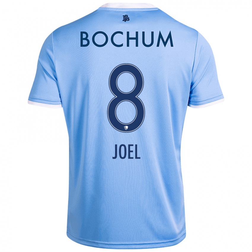 Hombre Camiseta Nico Joel #8 Azul Cielo 2ª Equipación 2024/25 La Camisa