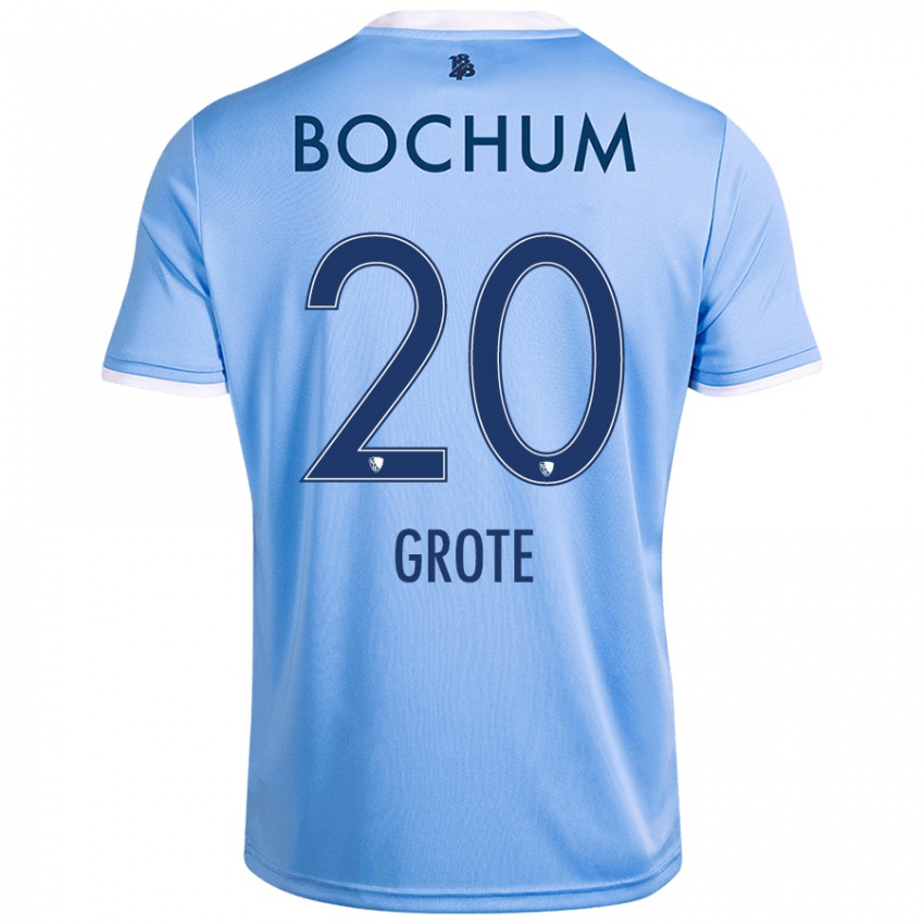 Hombre Camiseta Dennis Grote #20 Azul Cielo 2ª Equipación 2024/25 La Camisa