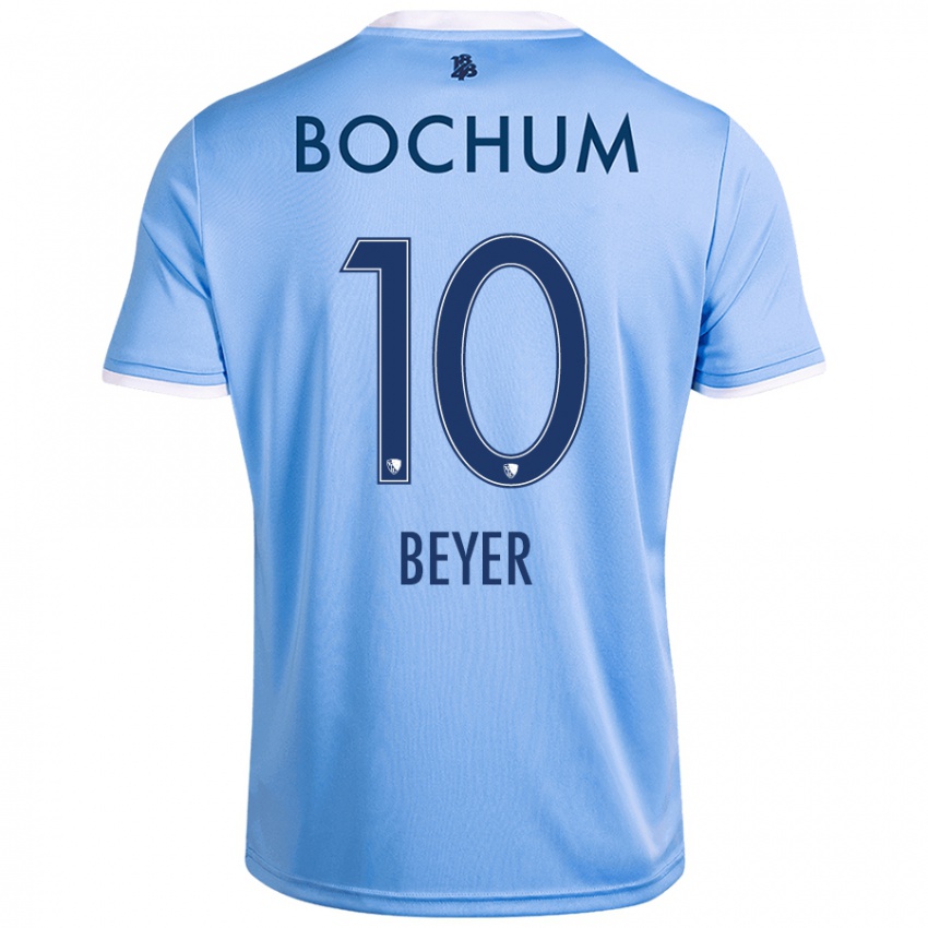 Hombre Camiseta Pia Beyer #10 Azul Cielo 2ª Equipación 2024/25 La Camisa