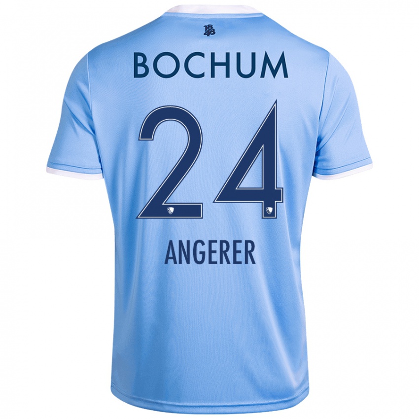 Hombre Camiseta Alina Angerer #24 Azul Cielo 2ª Equipación 2024/25 La Camisa