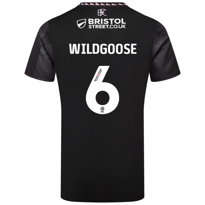 Hombre Camiseta Mikayla Wildgoose #6 Negro 2ª Equipación 2024/25 La Camisa