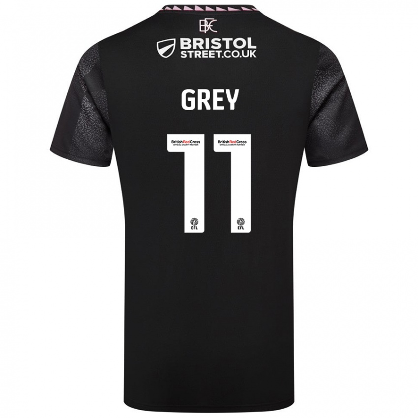 Hombre Camiseta Anna Grey #11 Negro 2ª Equipación 2024/25 La Camisa