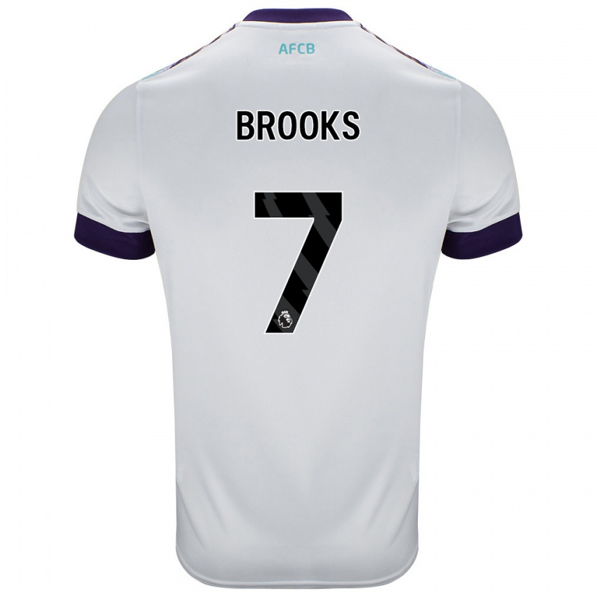 Hombre Camiseta David Brooks #7 Blanco Verde Púrpura 2ª Equipación 2024/25 La Camisa