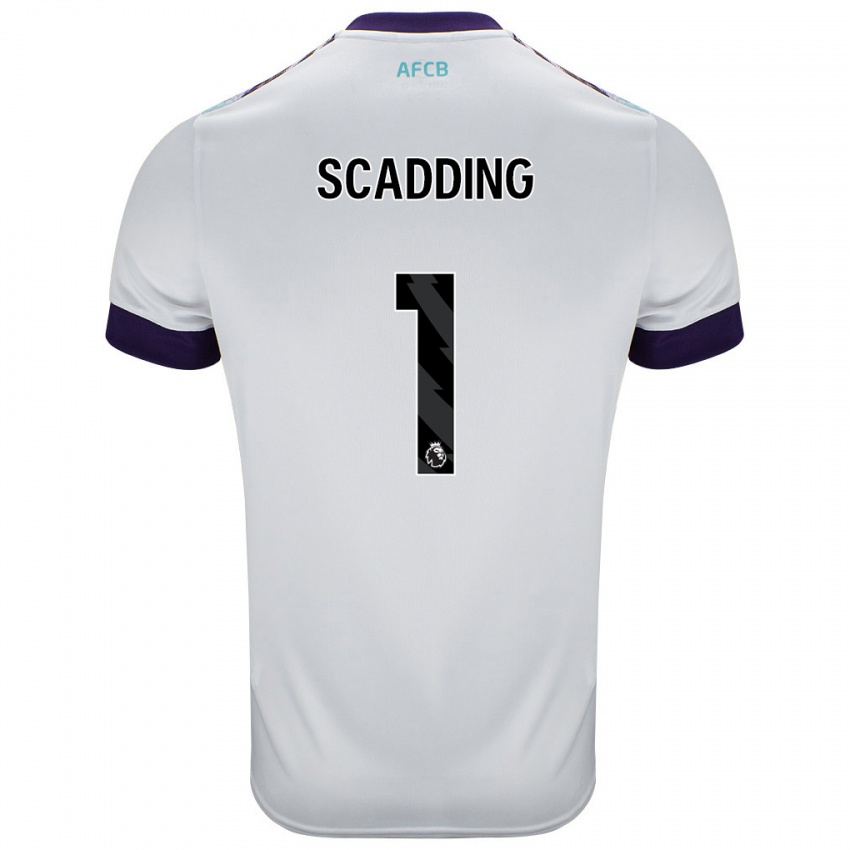 Hombre Camiseta Katie Scadding #1 Blanco Verde Púrpura 2ª Equipación 2024/25 La Camisa