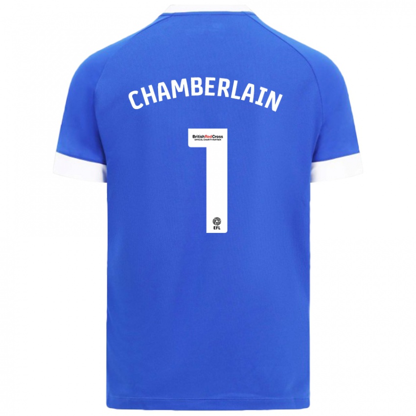 Mujer Camiseta Ceryn Chamberlain #1 Azul Cielo 1ª Equipación 2024/25 La Camisa