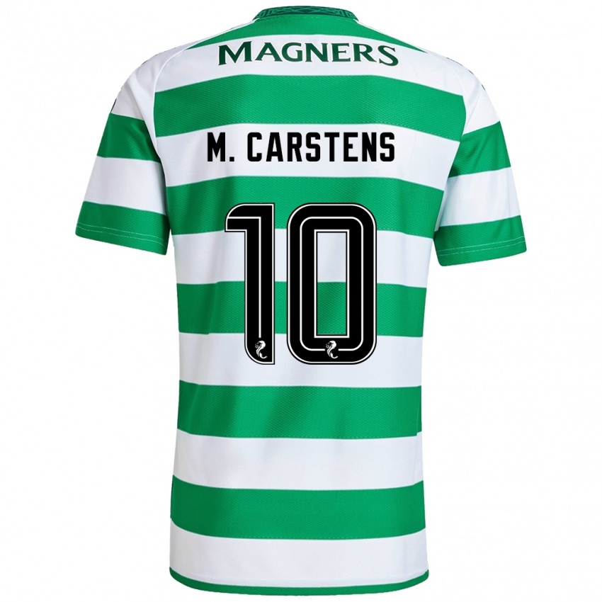 Mujer Camiseta Mathilde Carstens #10 Verde Blanco 1ª Equipación 2024/25 La Camisa